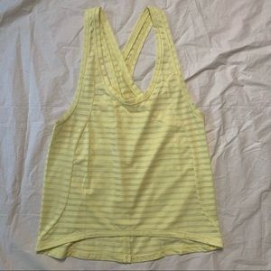 Zyia Active Yellow Striped Mesh Detail Tank Top Size S
